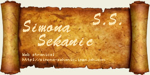 Simona Sekanić vizit kartica